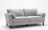Damian Light Gray Woven Fabric Sofa