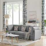 Amira Gray Fabric Sofa Couch with Pillows