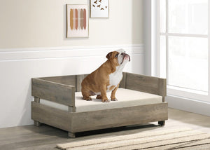 Daxton Rustic Grey 36" Wide Modern Comfy Pet Bed with Cushion