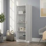 Alara White 60" Height Simplistic Modern Double Door Storage Cabinet