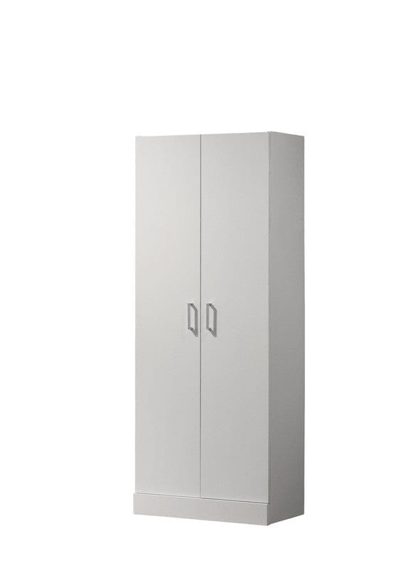 Alara White 60" Height Simplistic Modern Double Door Storage Cabinet