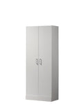 Alara White 60" Height Simplistic Modern Double Door Storage Cabinet