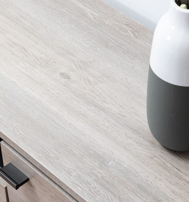 Apollo Gray Oak Finish TV Stand with Storage, Cable Management and Bla ...