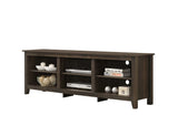 Benito Dark Dusty Brown 70" Wide TV Stand with Open Shelves and Cable Management