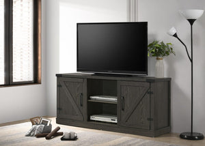 Salma Dark Gray 58" Wide TV Stand with 2 Open Shelves and 2 Cabinets
