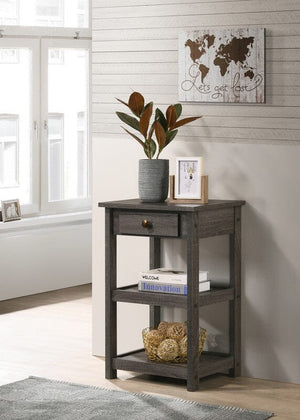 Arine Set of 2 Gray Console Table with Drawer and Shelves