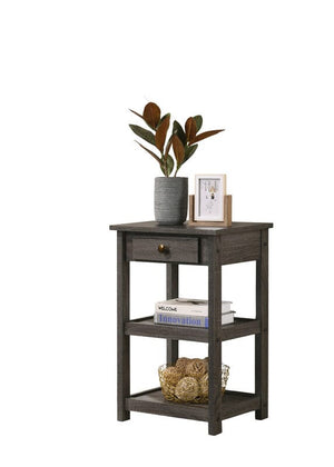 Arine Set of 2 Gray Console Table with Drawer and Shelves