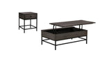 Ava 2 Piece Espresso MDF Lift Top Coffee and End Table Set
