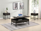 Ava 3 Piece Espresso MDF Lift Top Coffee and End Table Set