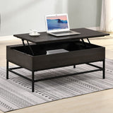 Ava Espresso MDF Lift Top Coffee Table with Metal Base