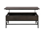 Ava Espresso MDF Lift Top Coffee Table with Metal Base