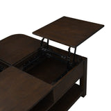 Flora 2 Piece Dark Brown MDF Lift Top Coffee and End Table Set