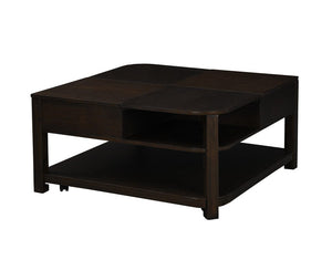 Flora Dark Brown MDF Lift Top Coffee Table with Shelves
