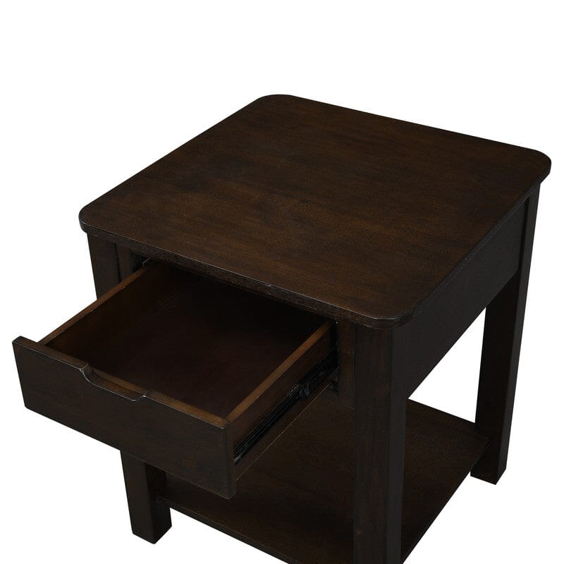 Flora 2 Piece Dark Brown MDF Lift Top Coffee and End Table Set