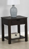 Flora Dark Brown MDF End Table with Drawer