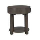 Jonah Light Brown MDF End Table with USB Ports