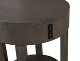 Jonah Light Brown MDF End Table with USB Ports