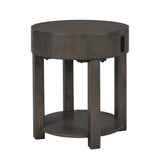 Jonah Light Brown MDF End Table with USB Ports