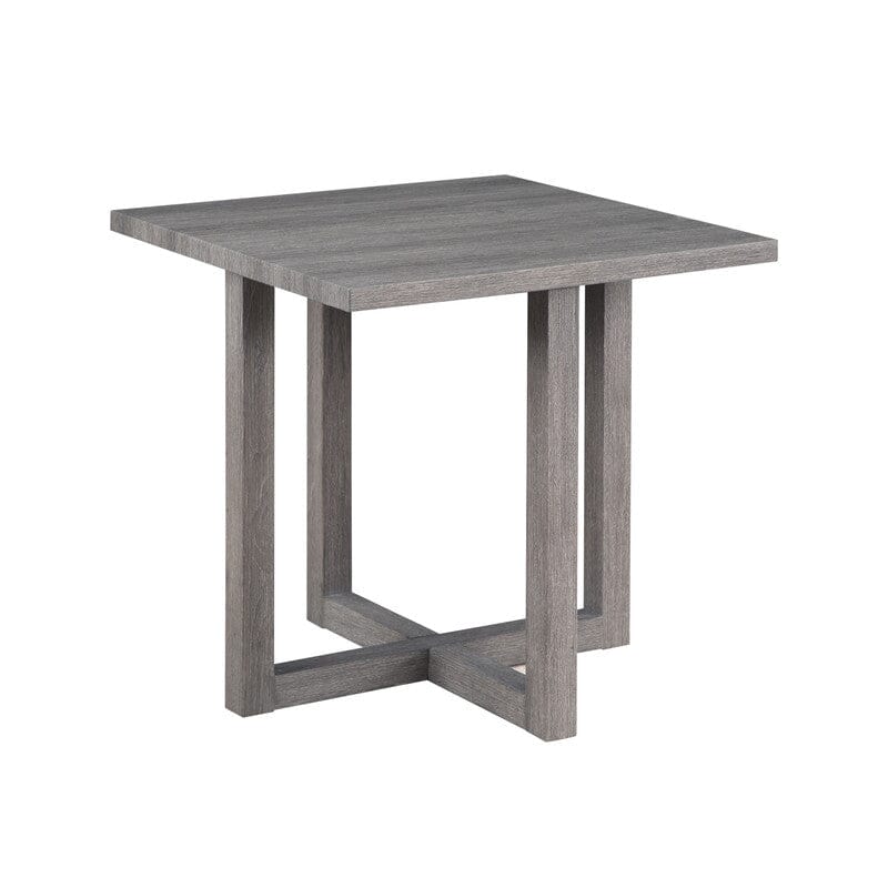 Moseberg Distressed Gray Coffee Table with Storage Stools and End Table Set