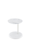 Orbit End Table with Height Adjustable White Marble Textured Top