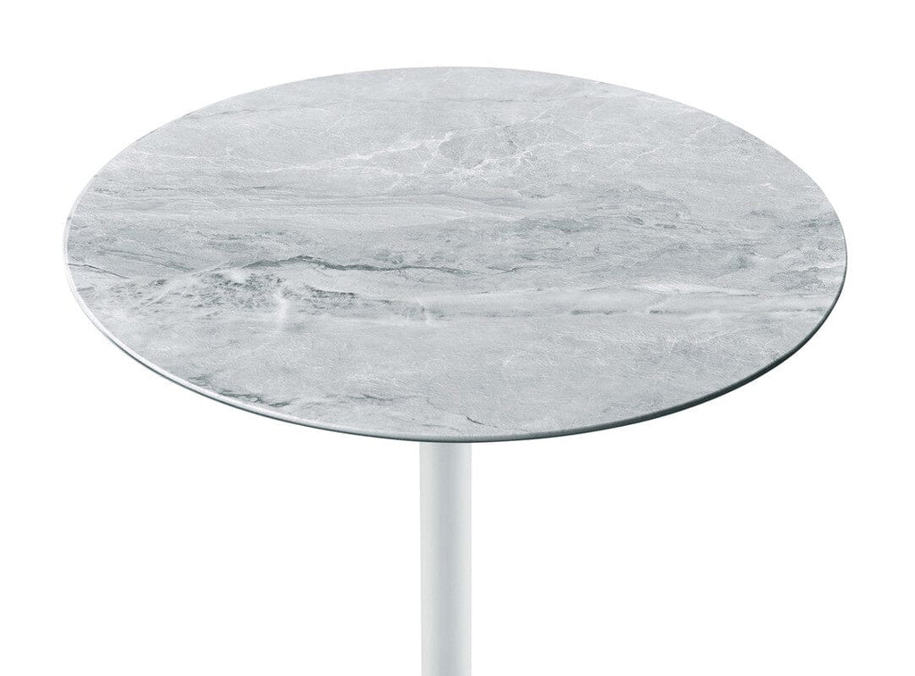 Orbit End Table with Height Adjustable Gray Marble Textured Top