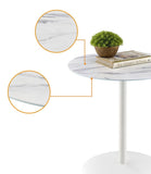 Circa End Table with White Marble Textured Top
