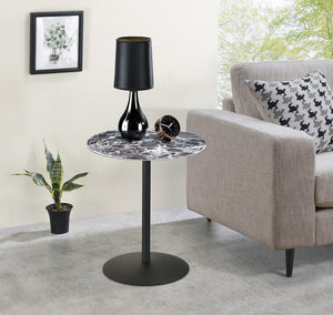 Circa End Table with Black Marble Textured Top