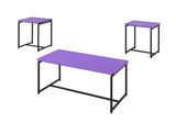 GT 3 Piece Violet Carbon Fiber Wrap Coffee Table and End Table Set