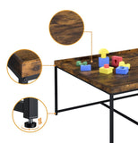 Vinny Weathered Oak Wood Grain 5 Piece Coffee Table Set with Raised Edges