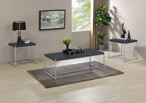 Lennox 3 Piece Black Coffee and End Table Set