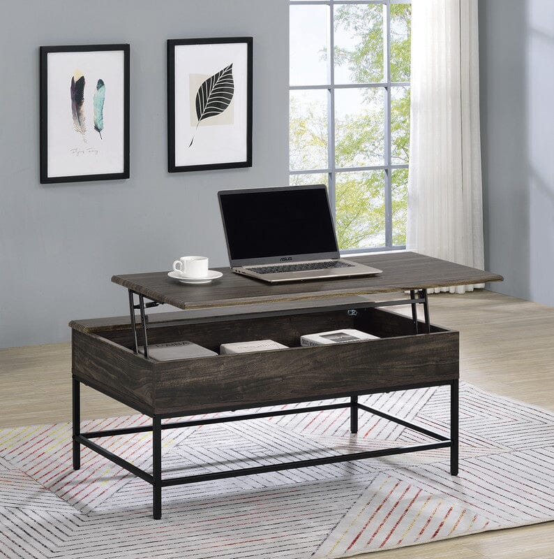 Cliff 2 Piece Brown Lift Top Coffee and End Table Set
