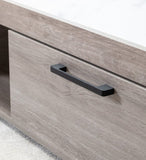 Apollo Gray Oak Finish Coffee Table with Faux Marble Finish Top with Drawer