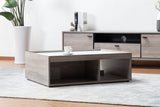 Apollo Gray Oak Finish Coffee Table with Faux Marble Finish Top with Drawer