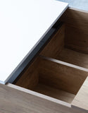 Arlo Light Brown Wood Finish Coffee Table with Hidden Compartments and 2 Drawers