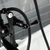 Aqua Vintage Three-Handle 2-Hole Deck-Mount Clawfoot Tub Faucet with Hand Shower