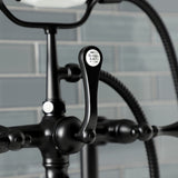Aqua Vintage Three-Handle 2-Hole Deck-Mount Clawfoot Tub Faucet with Hand Shower