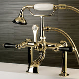 Duchess Three-Handle 2-Hole Deck Mount Clawfoot Tub Faucet with Hand Shower