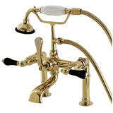 Duchess Three-Handle 2-Hole Deck Mount Clawfoot Tub Faucet with Hand Shower