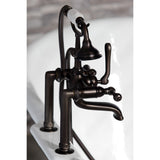 Aqua Vintage Three-Handle 2-Hole Deck Mount Clawfoot Tub Faucet with Hand Shower