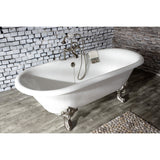 Aqua Vintage Three-Handle 2-Hole Deck-Mount Clawfoot Tub Faucet with Hand Shower