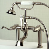 Royale Three-Handle 2-Hole Deck Mount Clawfoot Tub Faucet with Hand Shower