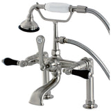 Duchess Three-Handle 2-Hole Deck Mount Clawfoot Tub Faucet with Hand Shower