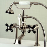 Duchess Three-Handle 2-Hole Deck Mount Clawfoot Tub Faucet with Hand Shower