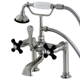 Duchess Three-Handle 2-Hole Deck Mount Clawfoot Tub Faucet with Hand Shower