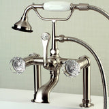 Celebrity Three-Handle 2-Hole Deck Mount Clawfoot Tub Faucet with Hand Shower
