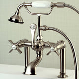 Millennium Three-Handle 2-Hole Deck Mount Clawfoot Tub Faucet with Hand Shower