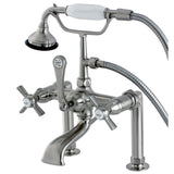 Millennium Three-Handle 2-Hole Deck Mount Clawfoot Tub Faucet with Hand Shower