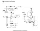 Duchess Three-Handle 2-Hole Deck Mount Clawfoot Tub Faucet with Hand Shower