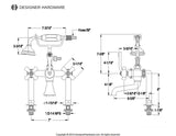 Duchess Three-Handle 2-Hole Deck Mount Clawfoot Tub Faucet with Hand Shower