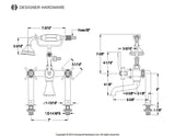 Millennium Three-Handle 2-Hole Deck Mount Clawfoot Tub Faucet with Hand Shower